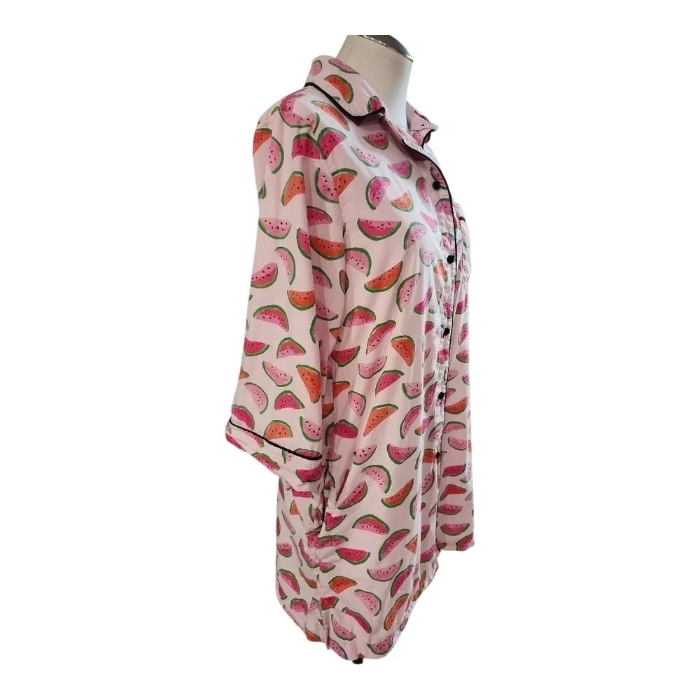Kate Spade Watermelon Print Pajama Shirt Dress Size Small Sleepwear
